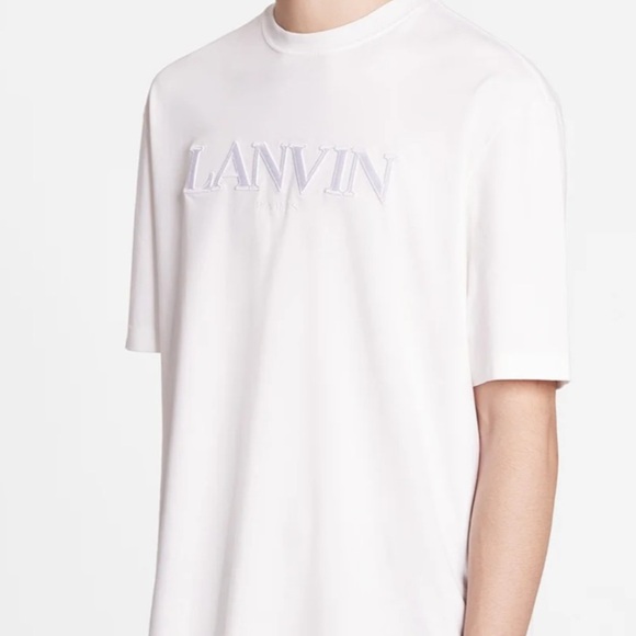 CLASSIC LANVIN PARIS EMBROIDERED T-SHIRT Sz Large Designer - Picture 1 of 8